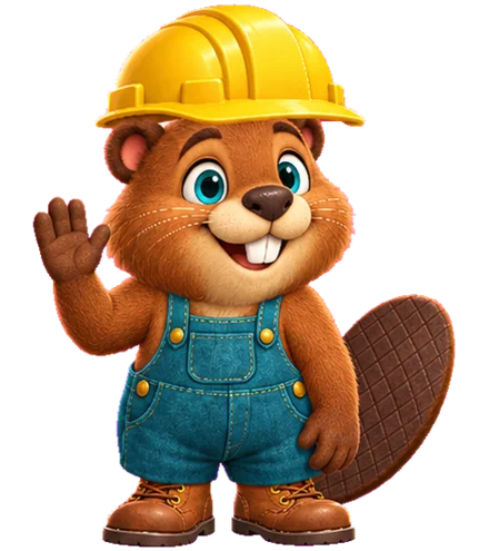 Buck the beaver waving hello